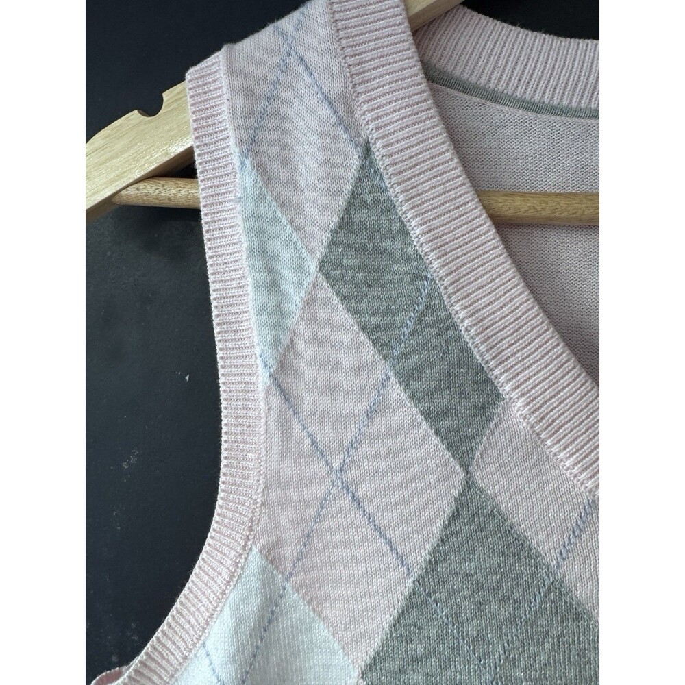 Tommy Hilfiger Women's Sweater Vest Size Small Pink White Soft Light Weight - Picture 5 of 6